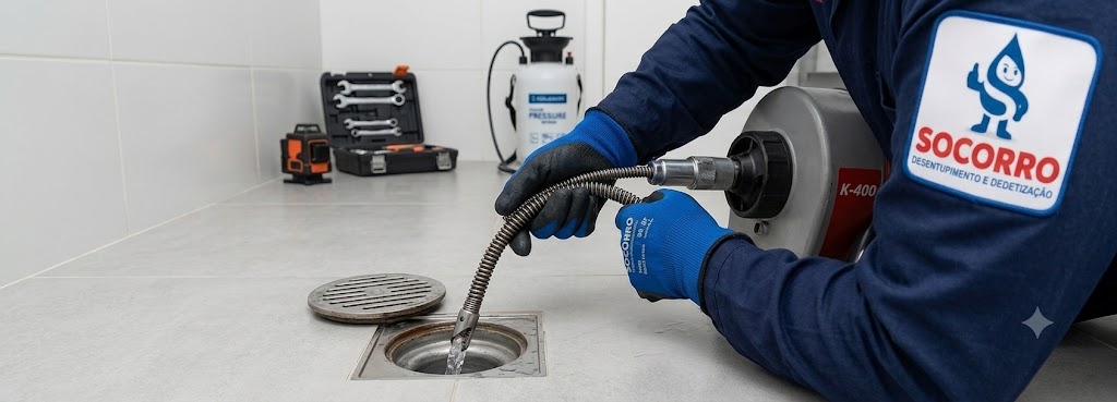 Profissional realizando Desentupimento de Ralos em Ilhota